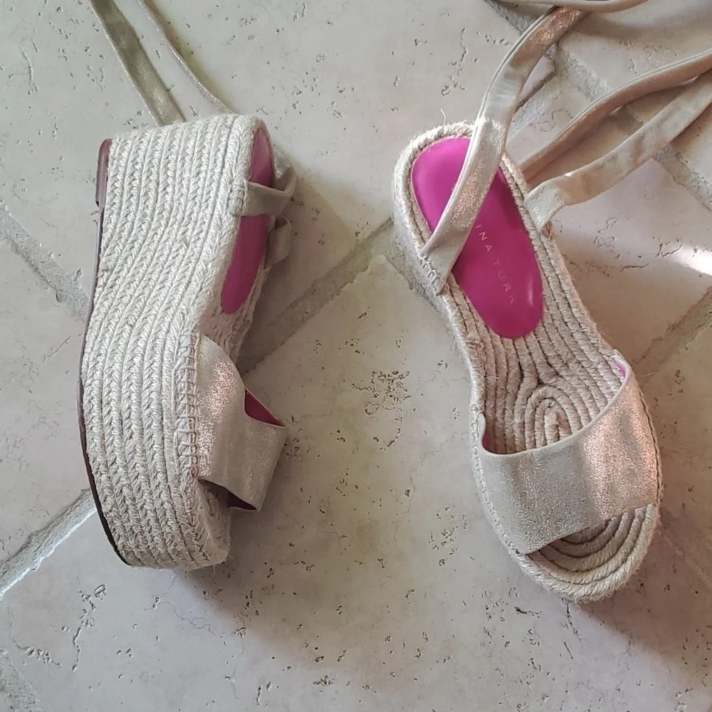 Trina Turk espadrill wedge sandals
